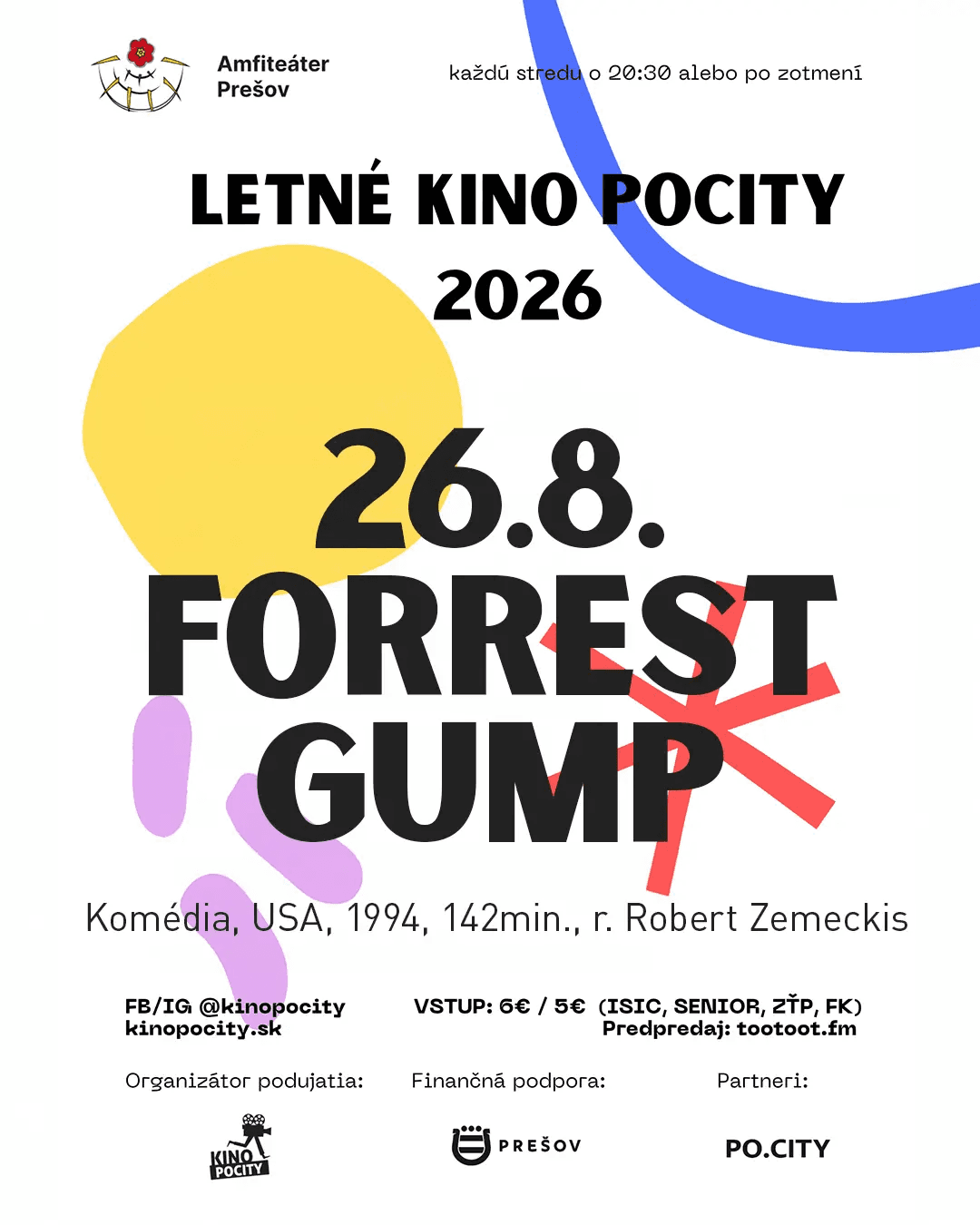 Letné kino – Forrest Gump Amfiteáter Prešov 2026