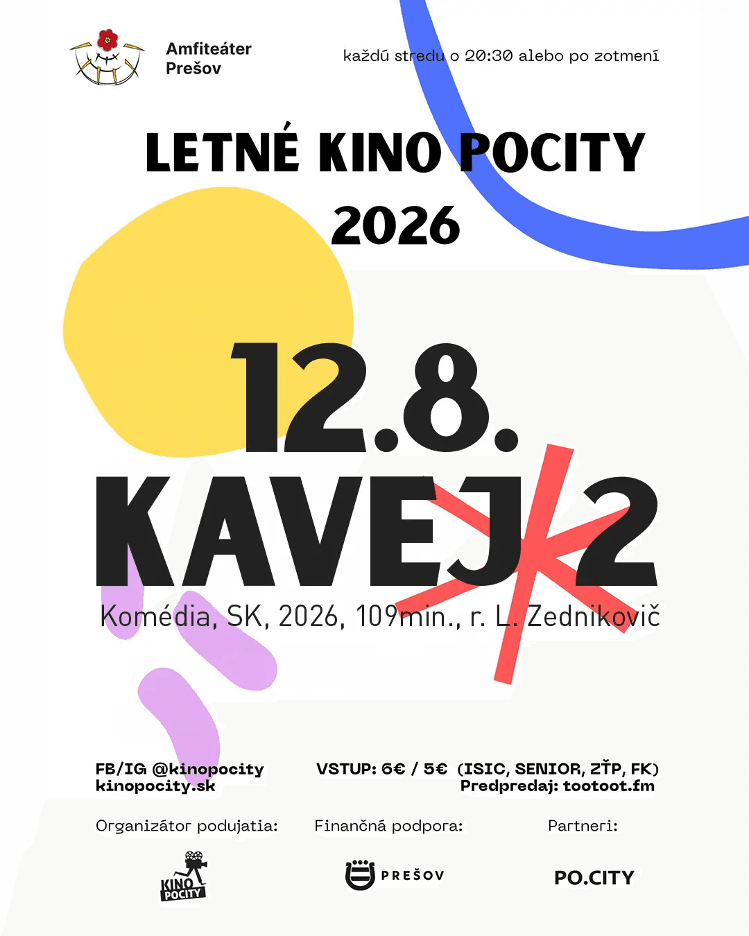 Letné kino – Kavej 2 Amfiteáter Prešov 2026